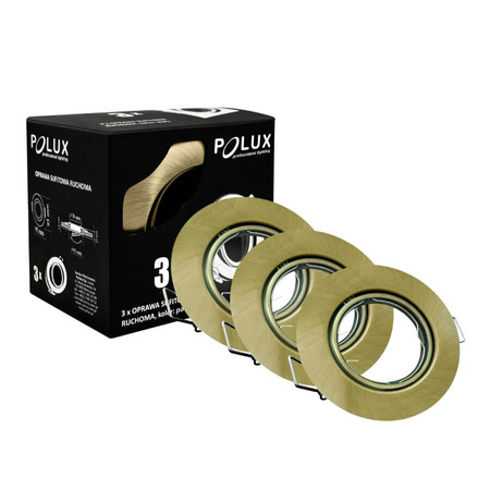 3x OPIN GOLDLUX (Polux) pohyblivá halogenová žárovka. kulatá. kov. patina. MR16 GU10