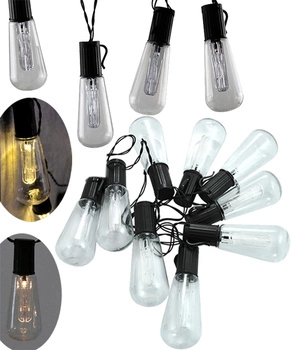 LED zahradní girlanda na baterie 2.6 m. napájení 2xAA EDISON baterie. černá GOLDLUX (Polux)