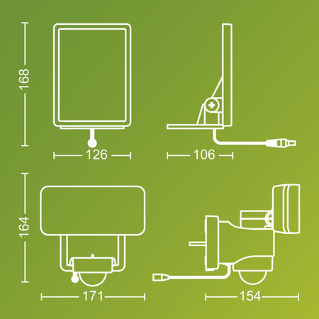 Solární reflektor LED 6W 1000lm 5000K IP44 se senzorem pohybu a soumraku Tylus Ultra Efficient White Philips
