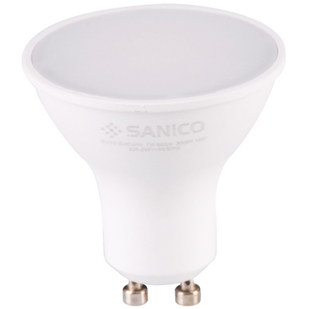 LED žárovka GU10 7W 650lm 3000K Warm 100° Sanico Goldlux