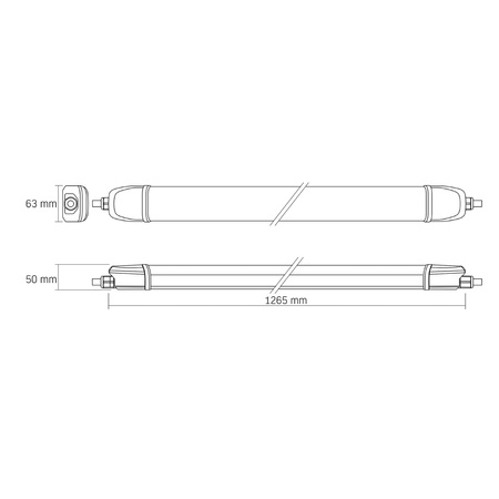 LED 20W 3200lm 5000K Neutrální 140° 120cm IP65 Bílé svítidlo pro povrchovou montáž Videx