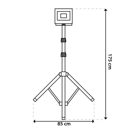 LED reflektor ZUNA2 Halogenová lampa 30W 4000K na stojanu + kabel + hermetický konektor LUMILED