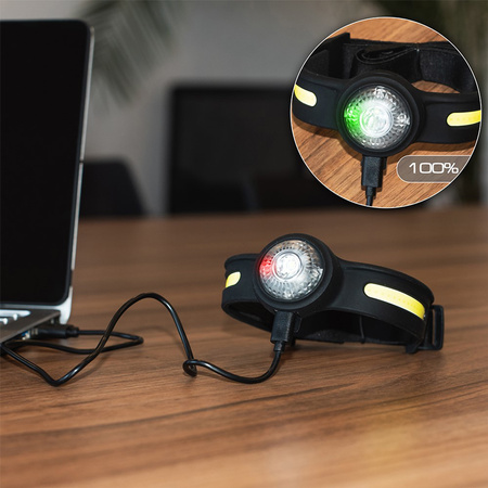 Dobíjecí čelovka COB + XPG 550lm USB-C 6 režimů VA0154 Vayox