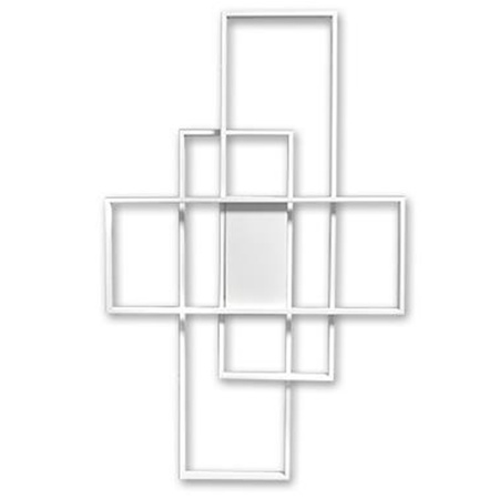 Geometrické stropní svítidlo PLAFON LED lustr 130W 3000K-6500K bílá + dálkový ovladač