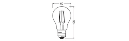 LED žárovka E27 A60 1,8W = 25W 250lm 2700K teplá bílá 320° Filament Dimmable SUPERSTAR Osram