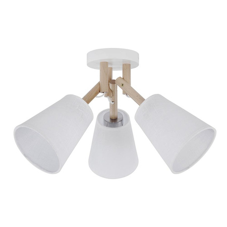 VAIO WHITE Lustr Bílé dřevěné skandinávské stropní svítidlo 3xE27 665 TK Lighting