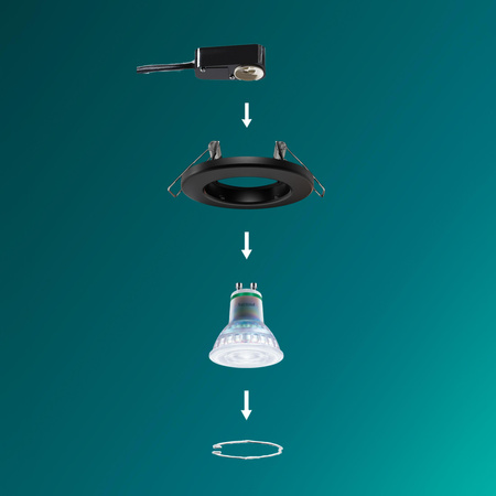 5x LED GU10 zapuštěná pod omítku pevná hliníková kulatá černá Peridot Philips