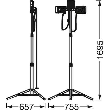 LED Floodlight 40W 3600lm 4000K IP54 On LEDVANCE WORKLIGHT TRIPOD Stojan