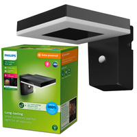 Zahradní lampa LED Solární nástěnná lampa ZONAL 1,3W 3000K IP44 Senzor pohybu Senzor soumraku PHILIPS