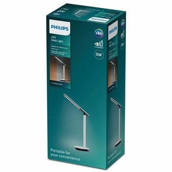 IVORY 5W CCT LED stolní stolní lampa. stmívatelné USB. bílá PHILIPS