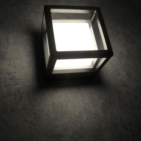 KANSAS LED nástěnná lampa zahradní lampa IP44 12W 4000K černá GOLDLUX (Polux)