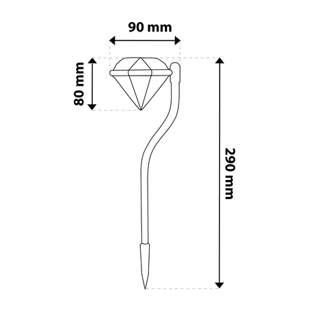 Solární zahradní LED lampa zapichovací dekorativní venkovní DIAMANT chrom RGB