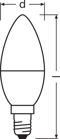 LED žárovka B35 E14 svíčka 4,9W = 40W 470lm 2700K teplá bílá 220° BASE Osram