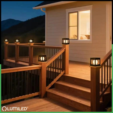 LED KWADRUS solární zahradní lampa poháněná venkovní koulí 3000K LUMILED