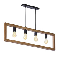 METRO Lustr Závěsné stropní svítidlo Černé dřevěné rustikální 4xE27 4276 TK Lighting