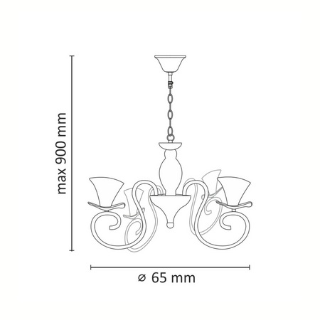 Lustrová závěsná lampa GLORIA 5xE14 120cm - GOLDLUX (Polux)