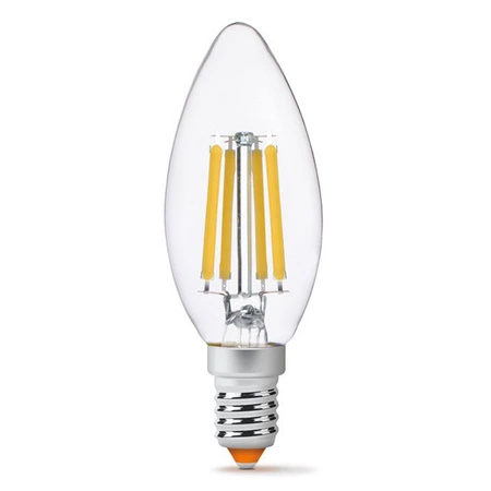 LED žárovka E14 C35 svíčka 6W = 60W 806lm 3000K teplá bílá 360° FILAMENT Videx
