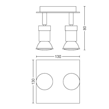 CARREA 2x nástěnné svítidlo GU10 PHILIPS Reflektor pohyblivý