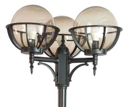 Venkovní zahradní lampová tyč LANTERN E27 Koule s košíkem 250 OGMWN 3 KPO 250 185-285cm černá Su-Ma