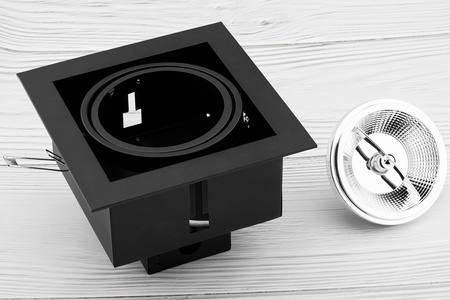 Halogenová Podhledové svítidlo GU10, ES111 Nastavitelná Čtvercová Černá CANIS LUMILED