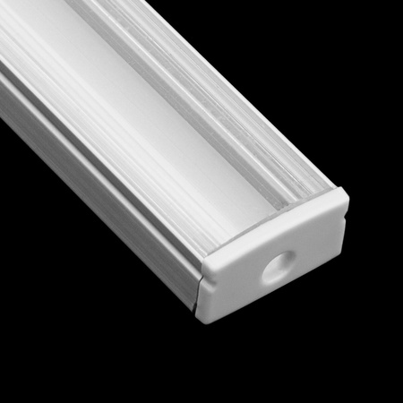 Povrchový Hliníkový Profil pro LED KM36, Stříbrný 1m + Průhledná Krytka + Záslepky LUMILED