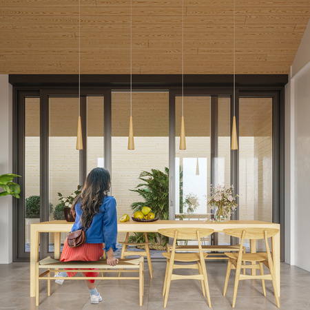 SULA GU10 Závěsné stropní svítidlo LED Přírodní dřevo SOLLUX