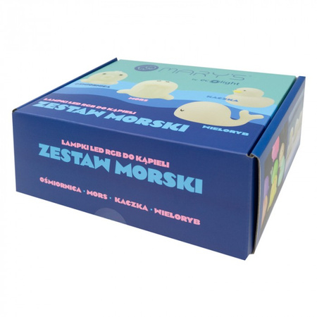 Sada 4x dětské noční LED světlo 0,4W Multicolour RGB Battery White MARY'S SEA KIT