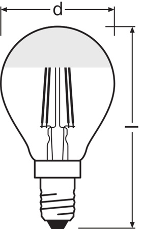 LED žárovka P45 kapka E14 4W = 31W 350lm 2700K teplá bílá 300° Silver Retrofit Filament CLASSIC Osram