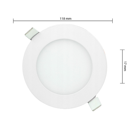 LED panelové stropní svítidlo 6W 480lm 4000K neutrální zapuštěné kulaté bílé Proma Masterled