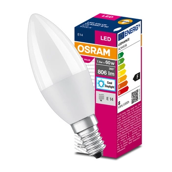 E14 B35 LED žárovka 7W = 60W 806lm 6500K Studená bílá OSRAM Hodnota