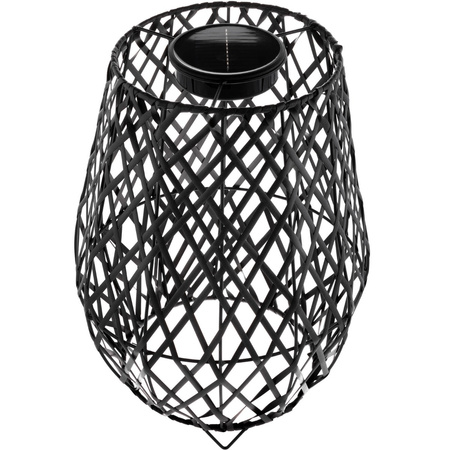 LED solární lampa Venkovní zahradní stojící lucerna 3000K IP44 35cm soumrakový senzor