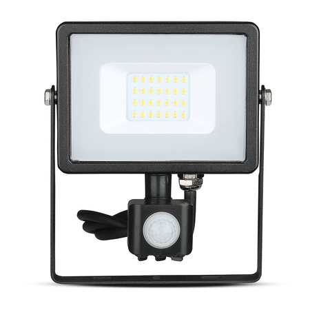 Reflektor LED 20W 1600lm 6400K IP65 Black s pohybovým senzorem a funkcí CUT-OFF Samsung Chip VT-20-SB V-TAC