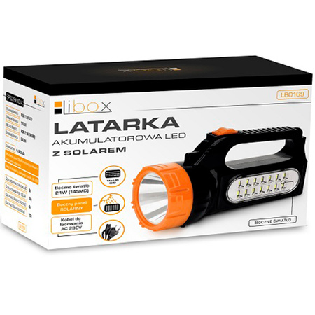 Svítilna Dobíjecí svítilna Workshop Solární LED 1.5W 150LM přední / 2.1W 500LM boční LB0169 LIBOX