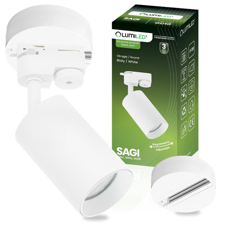 LUMILED HUMA RAIL KIT WHITE + SAGI RAIL SPOTLIGHT WHITE