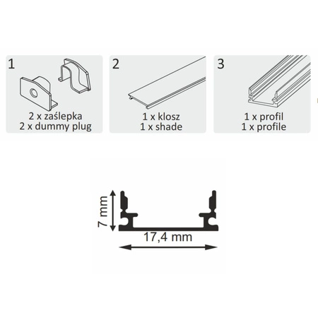 Hliníkový profilový štít pro LED pásky černý Sanico Goldlux