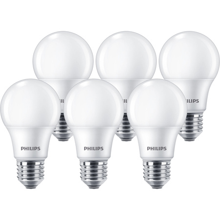 6x LED žárovka E27 A60 7W = 60W 806lm 2700K teplá 150° PHILIPS