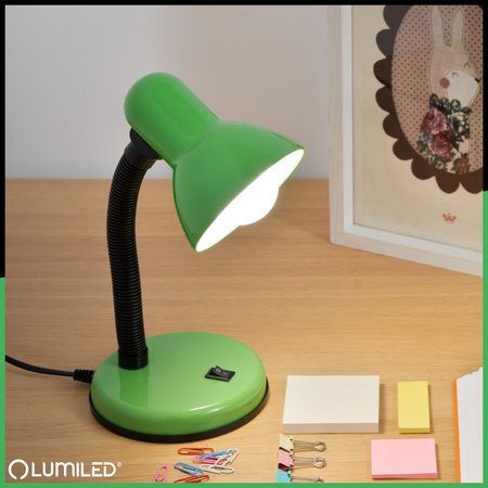 Stolní lampa Školní Noční E27, Nastavitelná Zelená LUMILED