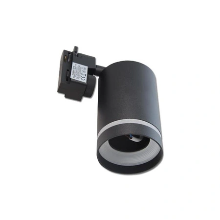 GU10 Černá dráhová světelná lampa s ozdobným kroužkem pro jednofázové dráhy