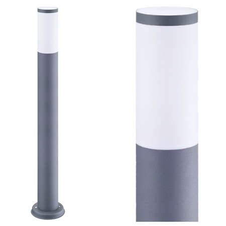 Zahradní lampa LED sloup E27 OSLO TUBA GOLDLUX (Polux) VYSOCE ŠEDÁ 100cm