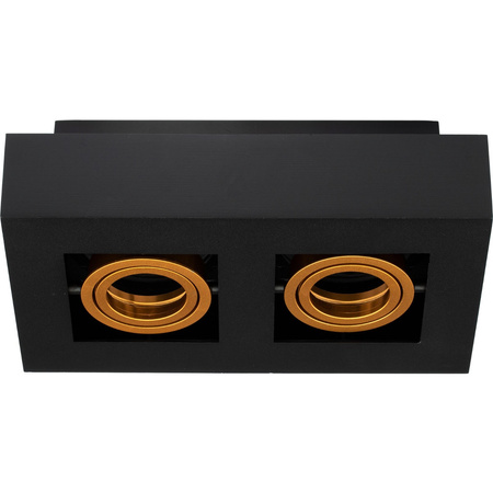 Svítidlo HALOGEN pro povrchovou montáž Pohyblivé 2x GU10 Obdélníkové černé 85mm NEMO