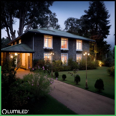 Venkovní zahradní lampa 3x E27, LED sloupek lucerna 2m Patina BELLIS LUMILED