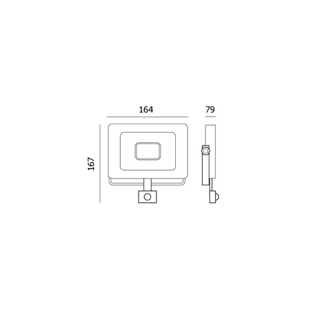 Venkovní zahradní LED reflektor 30W 2505lm 6500K Cold 120° se senzorem pohybu IP44 IK05 Black MHC Kobi