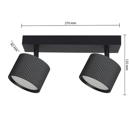 Bodové stropní svítidlo Tuba Reflektor Halogenové svítidlo 2x GX53 Moving Black Orbin Masterled