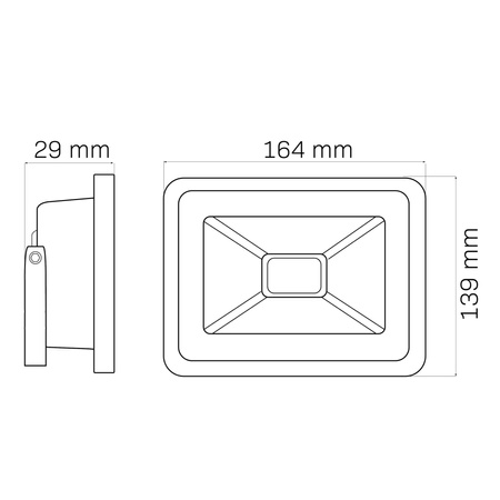 Reflektor LED 30W 2400lm 6500K 120° IP65 Black GOLDLUX (Polux)
