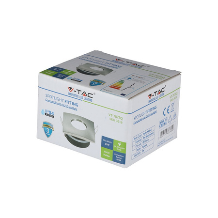 Bodové stropní svítidlo GU10 čtvercový saténový nikl VT-787 V-TAC