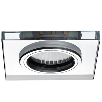 Stropní zapuštěný halogenový reflektor LED GU10 20W 210lm 6500K Cold Recessed Square Silver Soren Kanlux