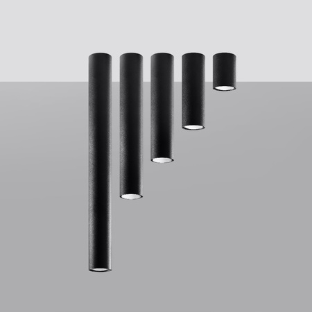 Svítidlo pro povrchovou montáž LAGOS GU10 Halogen Spot Tuba 20cm černá SOLLUX