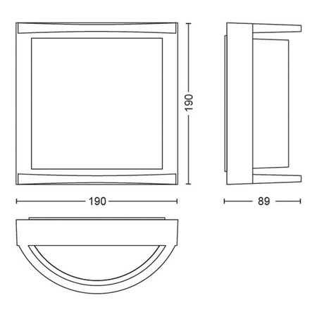 SAMONDRA 3,8W 2700K IP44 Antracitová zahradní LED nástěnná lampa PHILIPS
