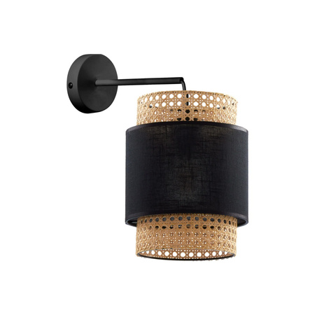 BOHO BLACK Ratanové nástěnné svítidlo Black Boho Style E27 6550 TK Lighting