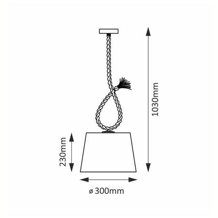 ROPE CASE SUSPENSION LAMP E27 Černá a béžová GOLDLUX (Polux)